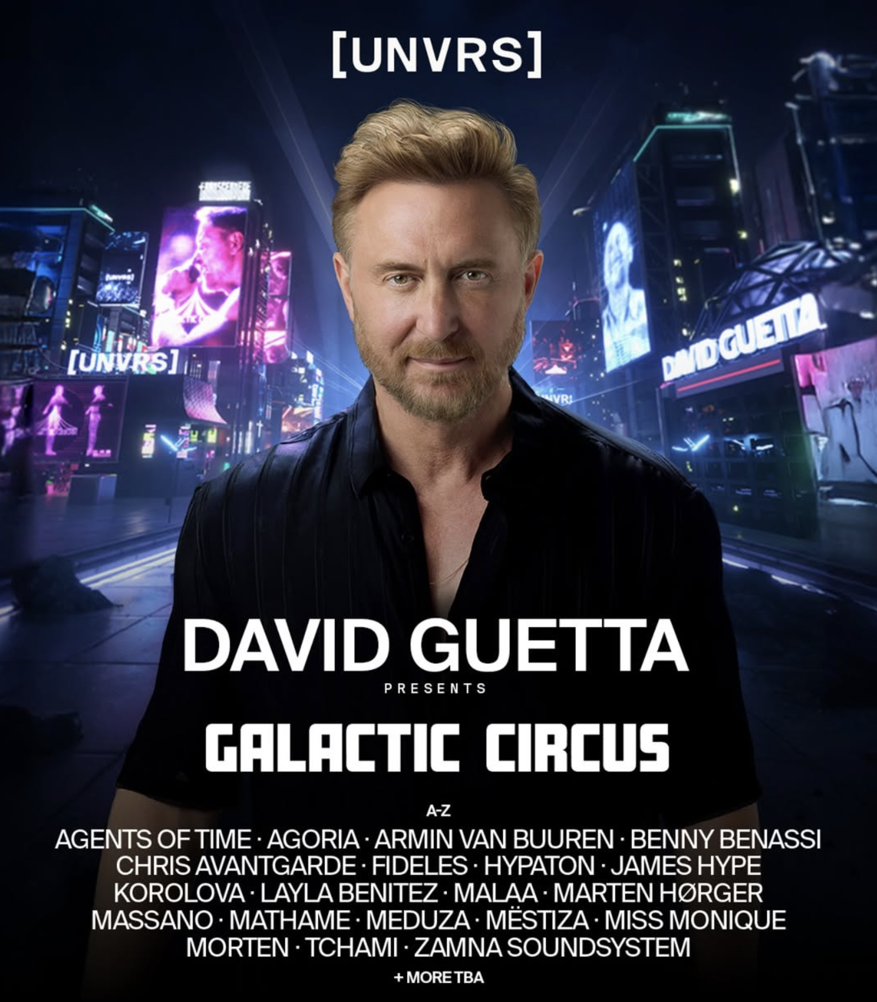 UNVRS Ibiza - David Guetta y su Galactic Circus de los viernes