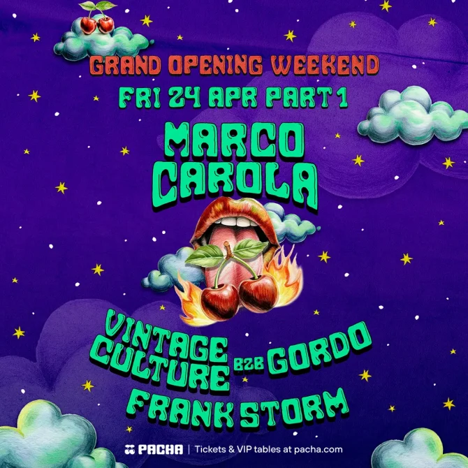 Pacha Ibiza, Marco Carola, Vintage Culture, Gordo, Frank Strong
